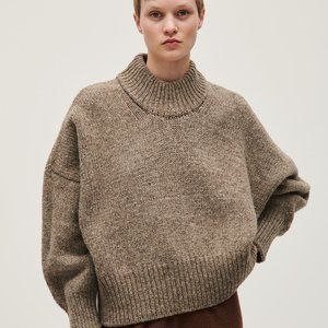 babaà - jumper no15 dark mist - cropped 100% wool sweater